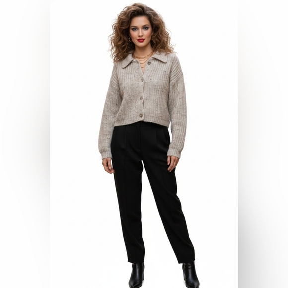 Rare Vintage Eddie Bauer 80s Oatmeal Wool Cardigan  NWT Made in UK  Size:M - Picture 7 of 15